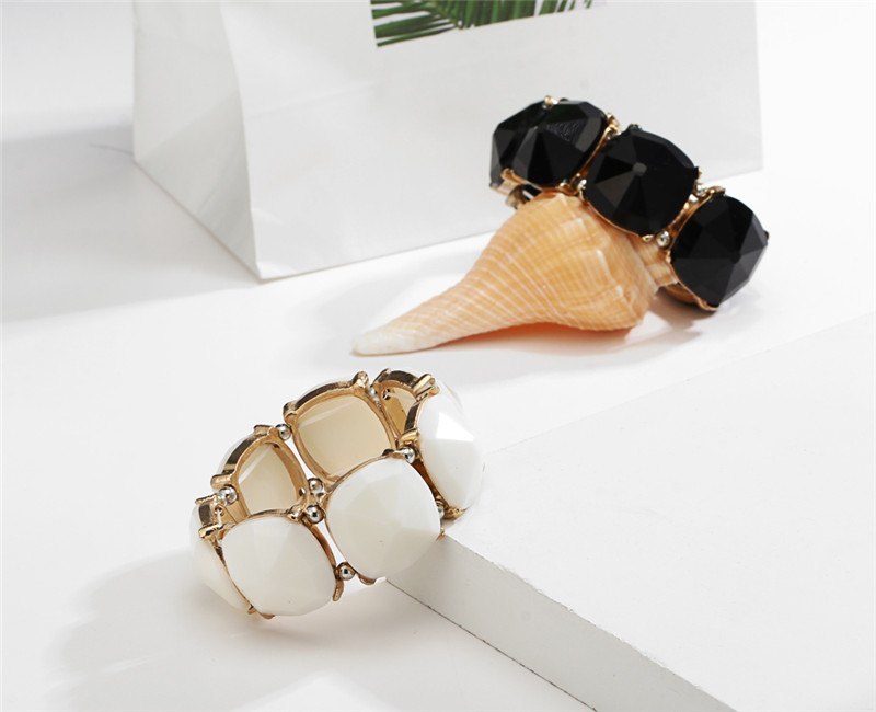 Bead Geometric Stone Mosaic Bracelet