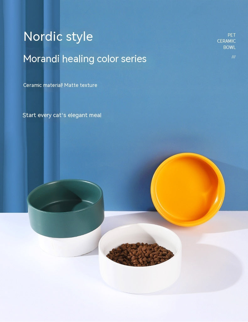 Pet Ceramic Bowl In Stock Simple Style