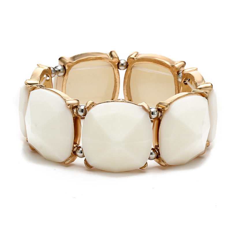 Bead Geometric Stone Mosaic Bracelet